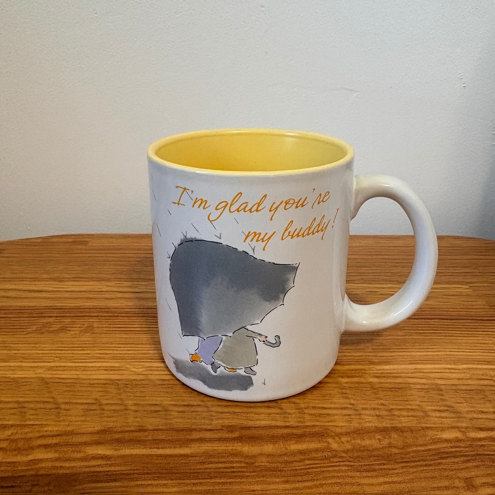 American Greetings Coffee Mug Designers Collection Buddy Stoneware White Yellow